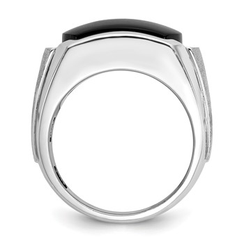 IBGoodman 14k White Gold Men's Polished and Satin Gemstone Ring Mounting — alternate view
