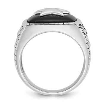 IB Goodman 14k White Gold Mens Cushion Onyx Star Ring Mounting — alternate view