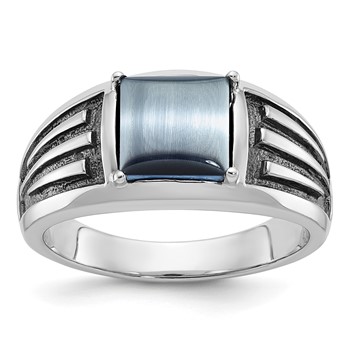 IB Goodman 14k White Gold Mens Square Gemstone Ring Mounting