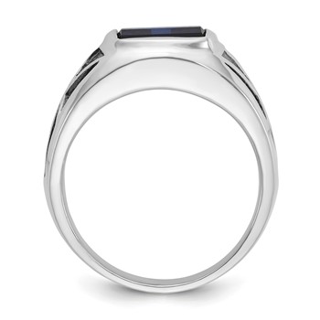 IB Goodman 14k White Gold Mens Square Gemstone Ring Mounting — alternate view