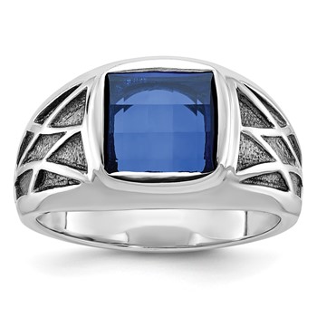 IB Goodman 14k White Gold Mens Square Gemstone Ring Mounting