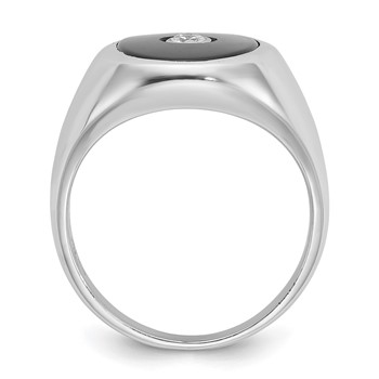 IB Goodman 14k White Gold Mens Oval Onyx and Diamond Ring Mounting — alternate view