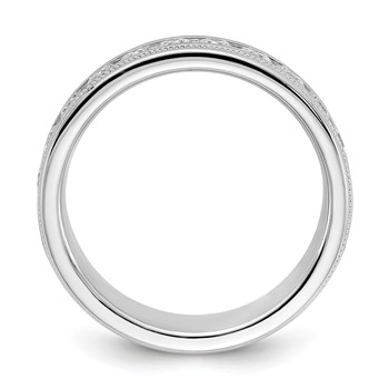 IBGoodman 14k White Gold 1 carat Lab Grown Diamond VS/SI+ G+ Complete Polished and Miligrain Eleven Stone Men's Ring — alternate view