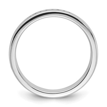 IBGoodman 14k White Gold Men's Polished and Grooved Square 10-Stone Ring Mounting — alternate view