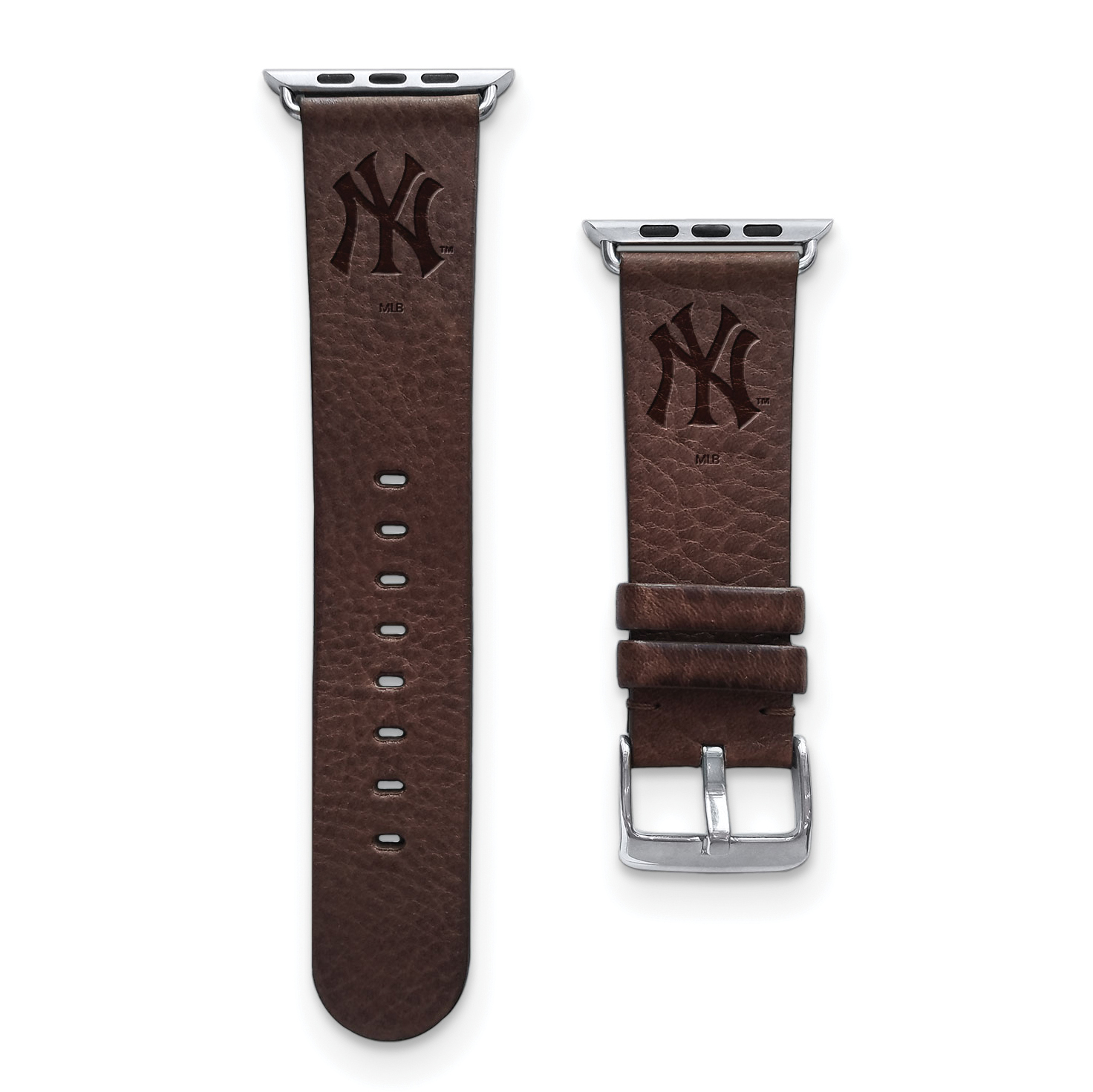 Gametime NY Yankees Leather Band fits Apple Watch 42 44mm S M