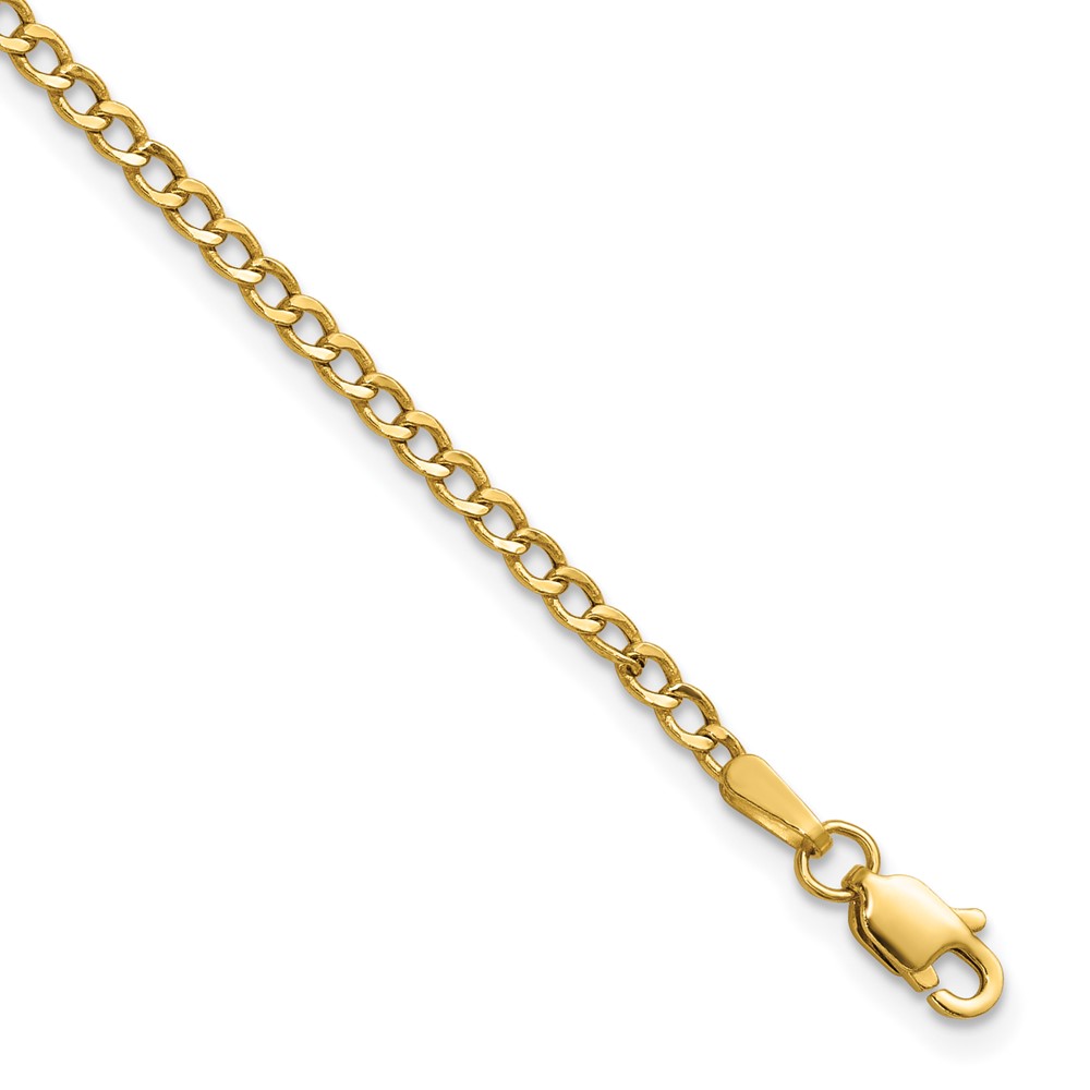 10k 2.5mm Semi-Solid Curb Link Chain