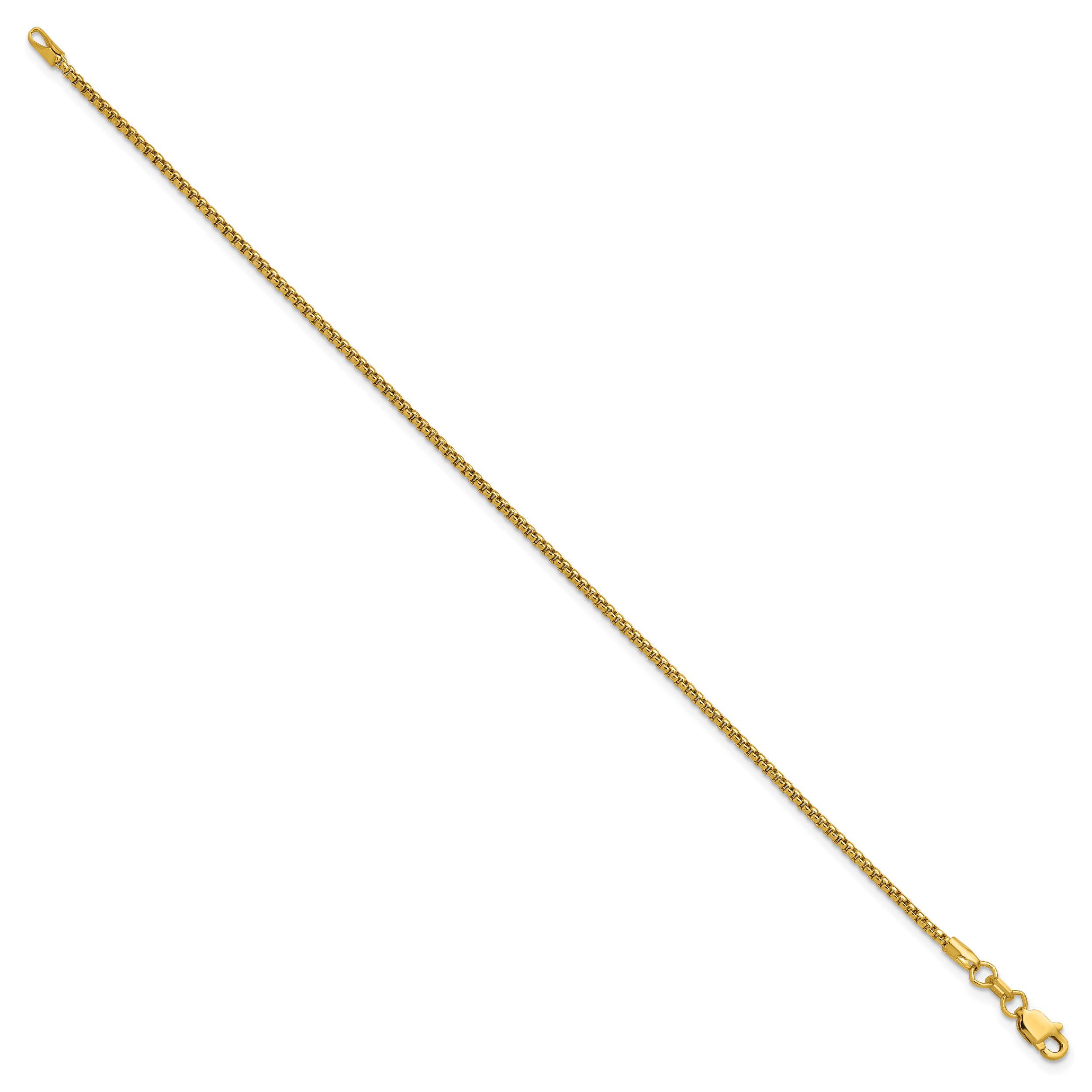 7 inch 1.5mm Round Box Bracelet Chain 14k Yellow Gold main product image