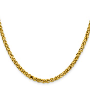 14K 22 inch 4.15mm Semi-Solid Wheat with Lobster Clasp Chain — alternate view