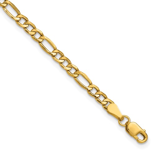 10k 3.5mm Semi-Solid Figaro Chain