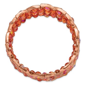 1928 Copper-tone Copper Acrylic Beads Stretch Bracelet — alternate view