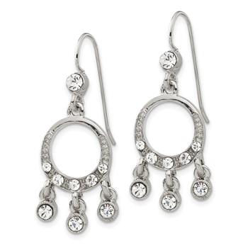 1928 Silver-tone Crystal Chandelier Dangle Earrings — alternate view