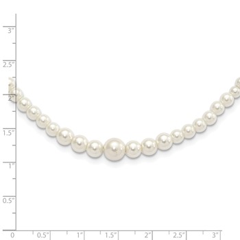 1928 Jewelry Gold-tone Clasp 2mm to 8mm Ivory Imitation Pearl Graduated Strand 18 inch Necklace — alternate view