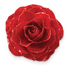 Image of Lacquer Dipped Large Red Real Rose Pin Brooch