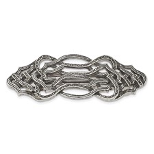 Image of 1928 Jewelry Silver-tone Textured Ornate Hair Barrette