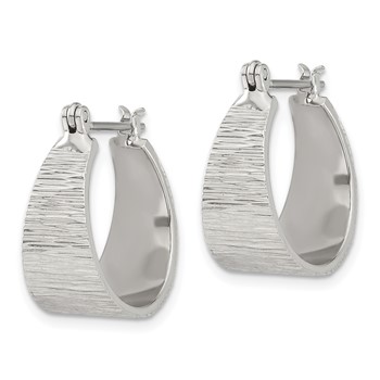 1928 Silver-tone Textured Small Post Hoop Earrings — alternate view