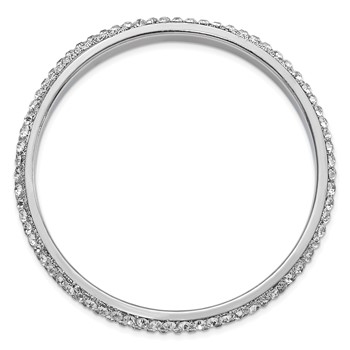 1928 Jewelry Silver-tone Clear Crystal Slip-on Bangle Bracelet — alternate view