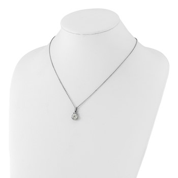 1928 Silver-tone White Crystal w/3in ext. Necklace — alternate view
