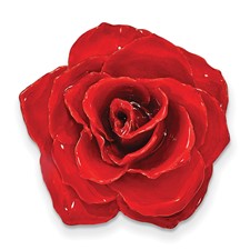 アクセサリー Rose Lacquer Dipped Large Red Real Rose Pin Brooch - Quality Gold