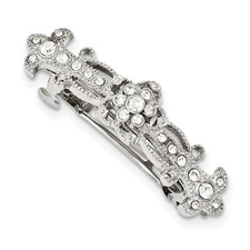 Image of 1928 Jewelry Silver-tone Clear Crystal Hair Barrette