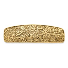 Image of 1928 Jewelry Gold-tone Ornate Swirl and Floral Motif Hair Barrette