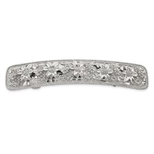 Image of 1928 Jewelry Silver-tone Ornate Floral Motif Hair Barrette
