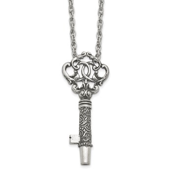 1928 Jewelry Pewter-tone 30 inch Key Functional Whistle Necklace