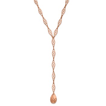 1928 Jewelry Rose-tone Infinity Link and Teardrop 13.5 inch Chocker Necklace with 5 inch extension