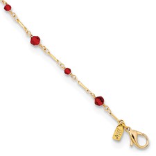 Image of 1928 Gold-tone 22in Red Glass Beaded Face Mask Holder