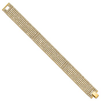 Flash Gold-tone Polished Multi-strand Crystal 7in Bracelet — alternate view