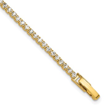 Flash Gold-tone Polished Crystal 6.5in Bracelet