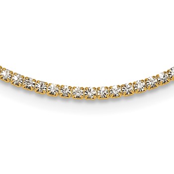 Flash Gold-tone Polished Crystal 17.5in Necklace