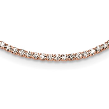 Flash Rose-Tone Polished Crystal 17.5in Necklace