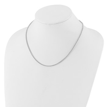 Silver-tone Polished Crystal 17.5in Necklace — alternate view