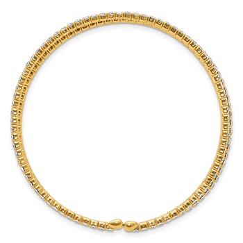 Flash Gold-tone Crystal 3 Row Flexible Cuff Bangle — alternate view