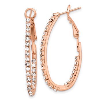 Flash Rose-Tone Crystal In & Out Hoop Earrings