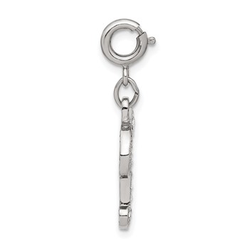 1928 Silver-tone Crystal Initial F Spring Ring Charm — alternate view