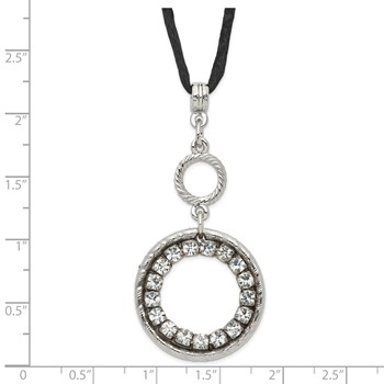 1928 Silver-tone Crystal Circle w/ 3in ext Necklace — alternate view