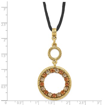 1928 Gold-tone Colorado Champagne Crystal w/3 in ext Necklace — alternate view