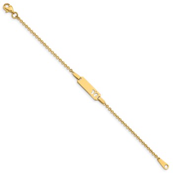 14K Polished Cut-out Butterfly 18x5mm Plate 6 inch Baby/Child ID Bracelet — alternate view