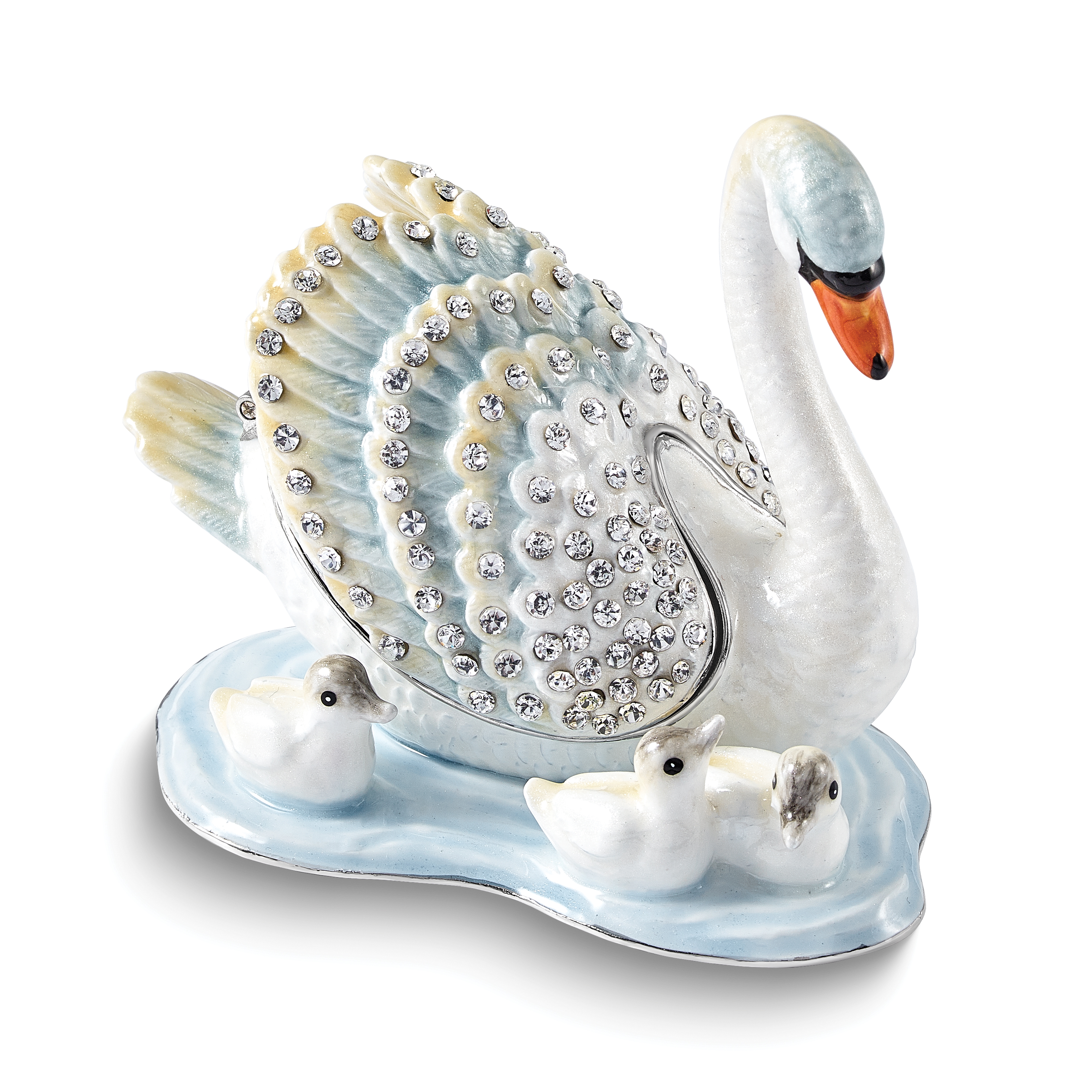 Luxury Giftware by Jere Bejeweled LEDAS DEVOTION Swan Family