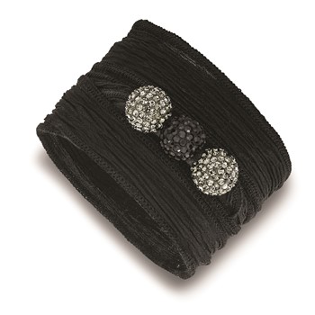 Belle Amore Crystal Beads On Silk Wrap Bracelet