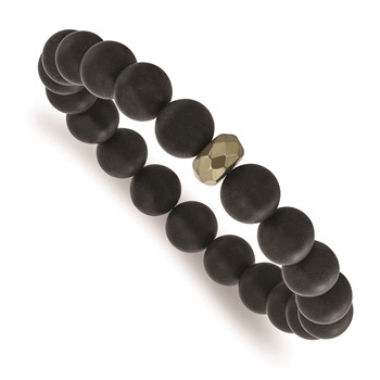 Belle Amore Matte Black Agate, Pyrite Bracelet