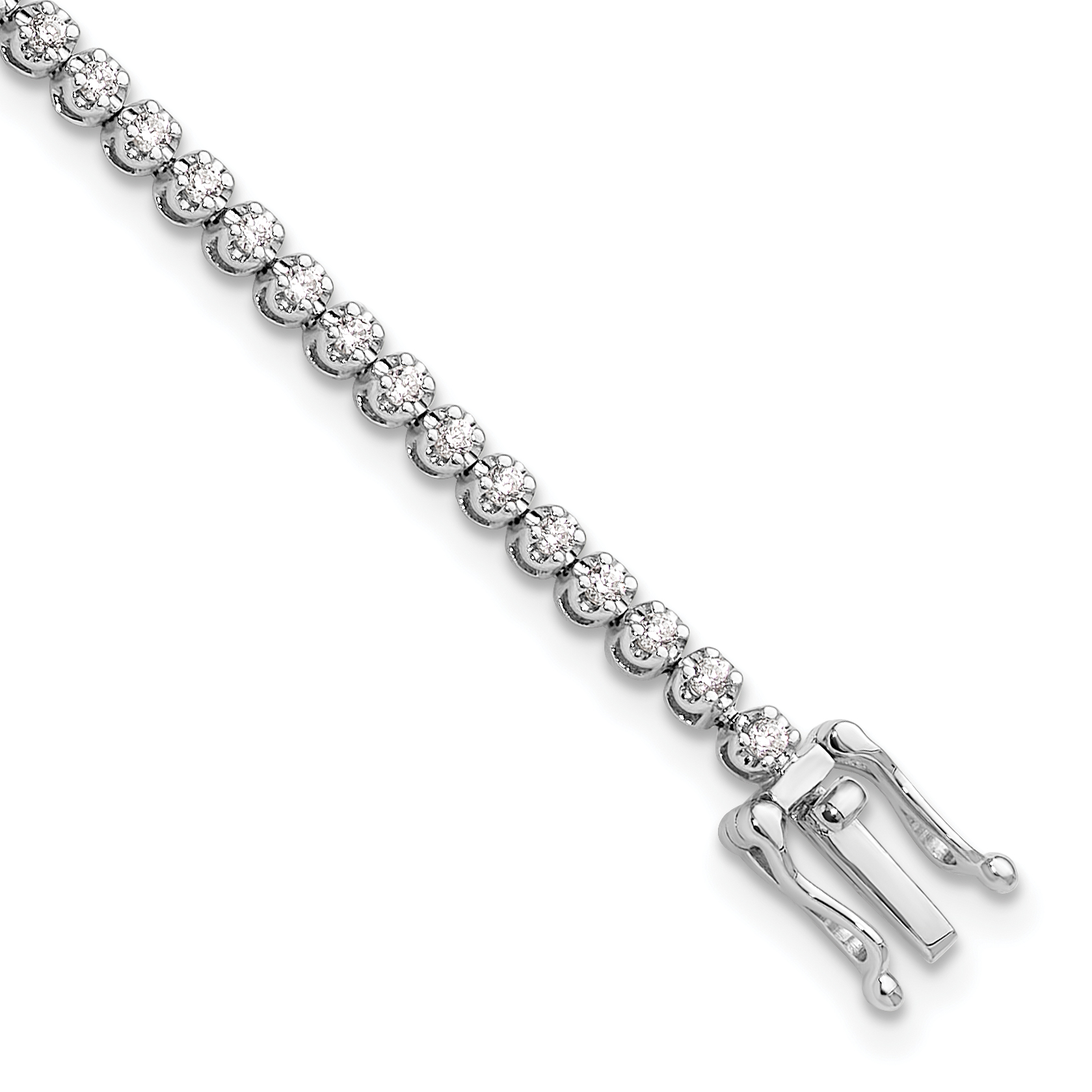 Solid 925 Sterling Silver Tennis Bracelet Real Iced Flooded Out Diamond  7-8.5