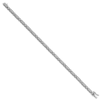 14k White Gold 1 3/8 carat Lab Grown Diamond VS/SI+ G+ Complete 7 inch Bracelet — alternate view