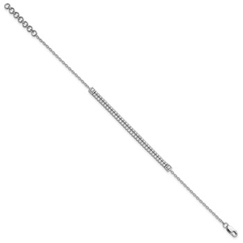 14k White Gold 1 carat Lab Grown Diamond VS/SI+ G+ Complete 6.5 inch with 1 inch extension Bracelet — alternate view