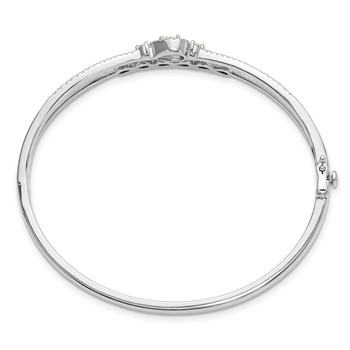 14k White Gold 3/4 carat Lab Grown Diamond VS/SI+ G+ Complete Double Strand Infinity and Pear Bangle Bracelet — alternate view