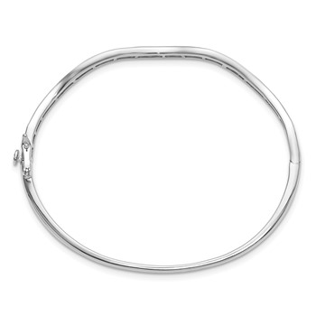 14k White Gold 1 1/4 carat Lab Grown Diamond VS/SI+ G+ Wavy Complete Bangle Bracelet — alternate view