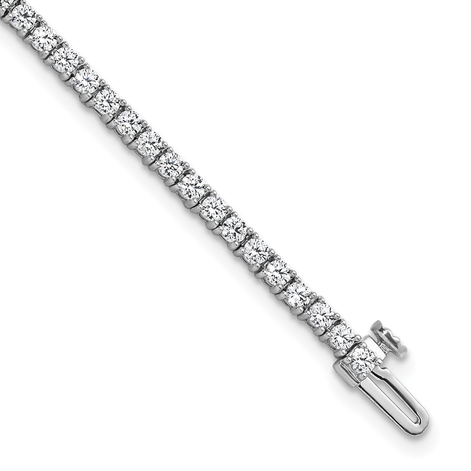 10k White Gold 3ct Lab Grown Dia VS+ F+ Complete Tennis Bracelet