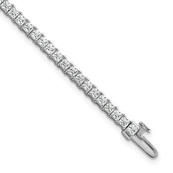 14K White Gold Certified Lab Grown Diamond VS/SI FGH Princess Tennis Bracel
