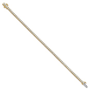 14K Certified Lab Grown Diamond VS DEF Princess Tennis Bracelet — alternate view